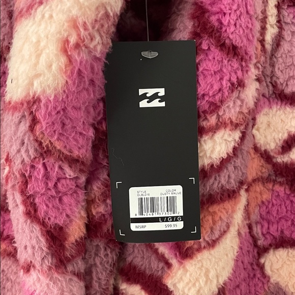 Billabong Floral Sherpa Jacket - Dusty Mauve - Picture 8 of 8
